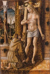 Der heilige Franziskus sammelt das Blut Christi